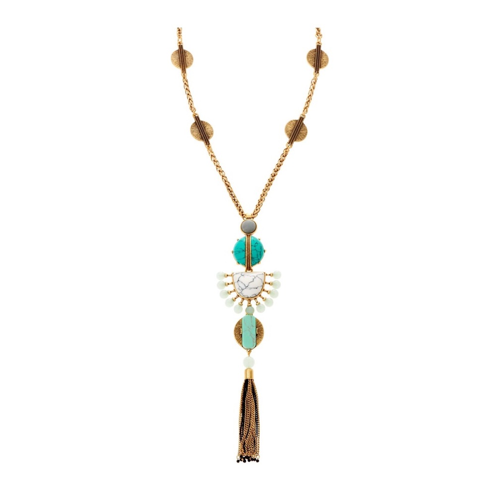 Stella & Dot Turquoise Statement Pendant Necklace - Picture 2 of 5